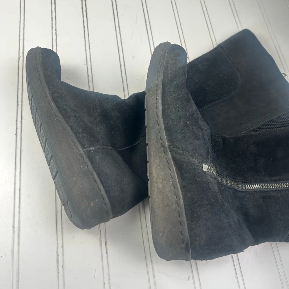 Born Black Suede Brandenburg Stretch Panel Tall Boots Women’s Size 7